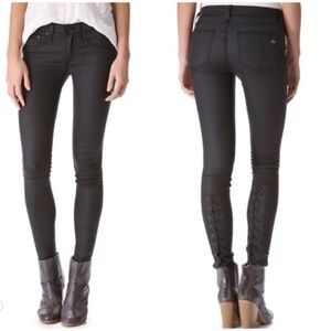 RAG & BONE Devi Lace-Up Coated Skinny Jeans Shoreditch cropped Size 26